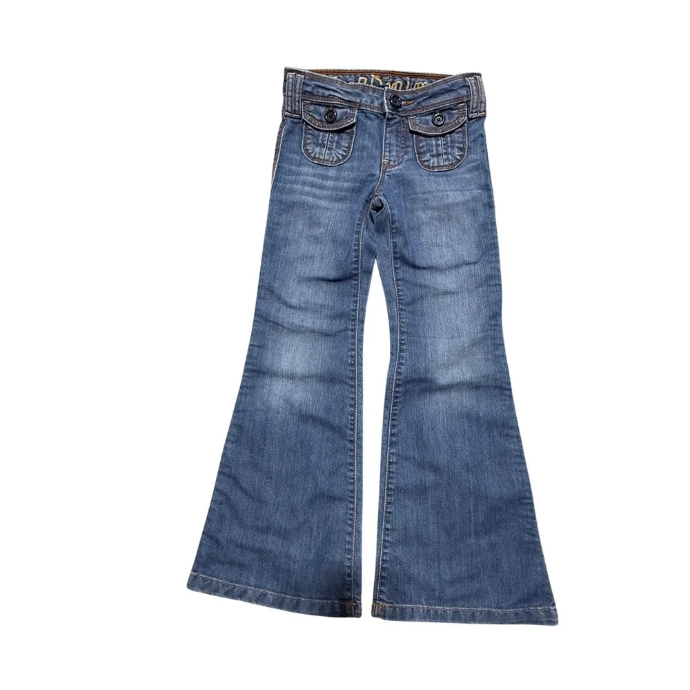 90s Trend Gap Kids Flare Jeans Blue Denim Retro Y2K Style 8 Slim